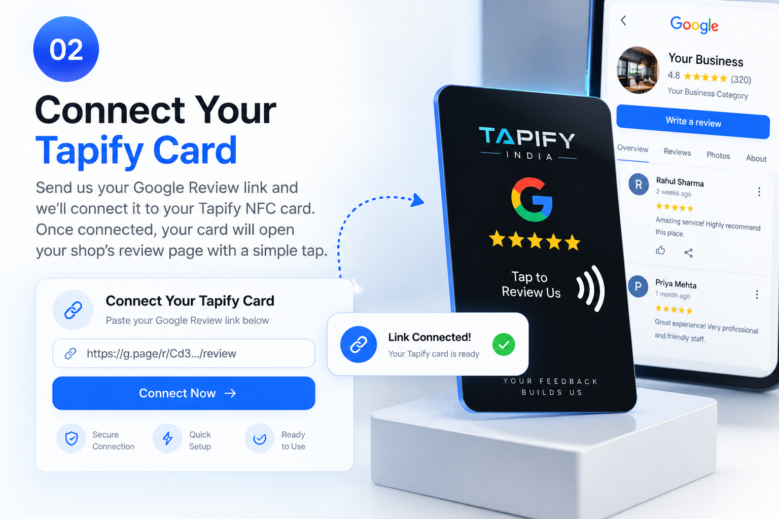 Tapify Google Review NFC Card packs for multi-location retail stores