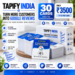 Tapify Google Review NFC Card Pack of 30 - Retail franchise NFC review cards